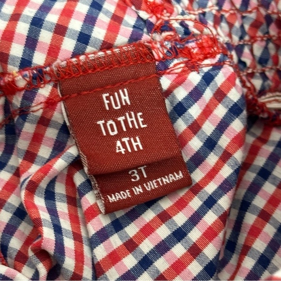 Fun to the 4th Size 3T Dress Patriotic USA Red White & Blue Checked July 4th - Picture 11 of 12